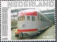 personalised stamp of The Netherlands with trains, trams, stations etc